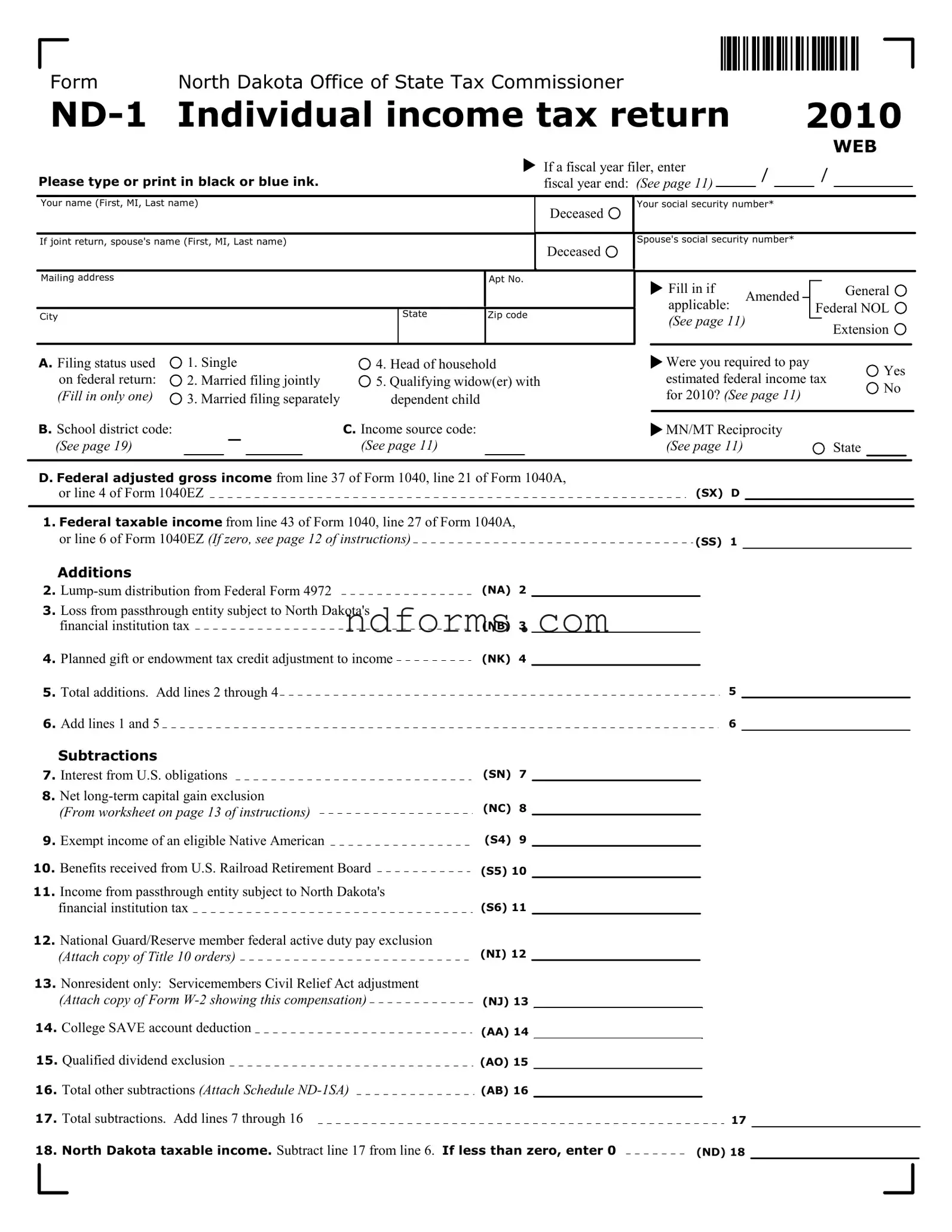 Printable Nd 1 Template