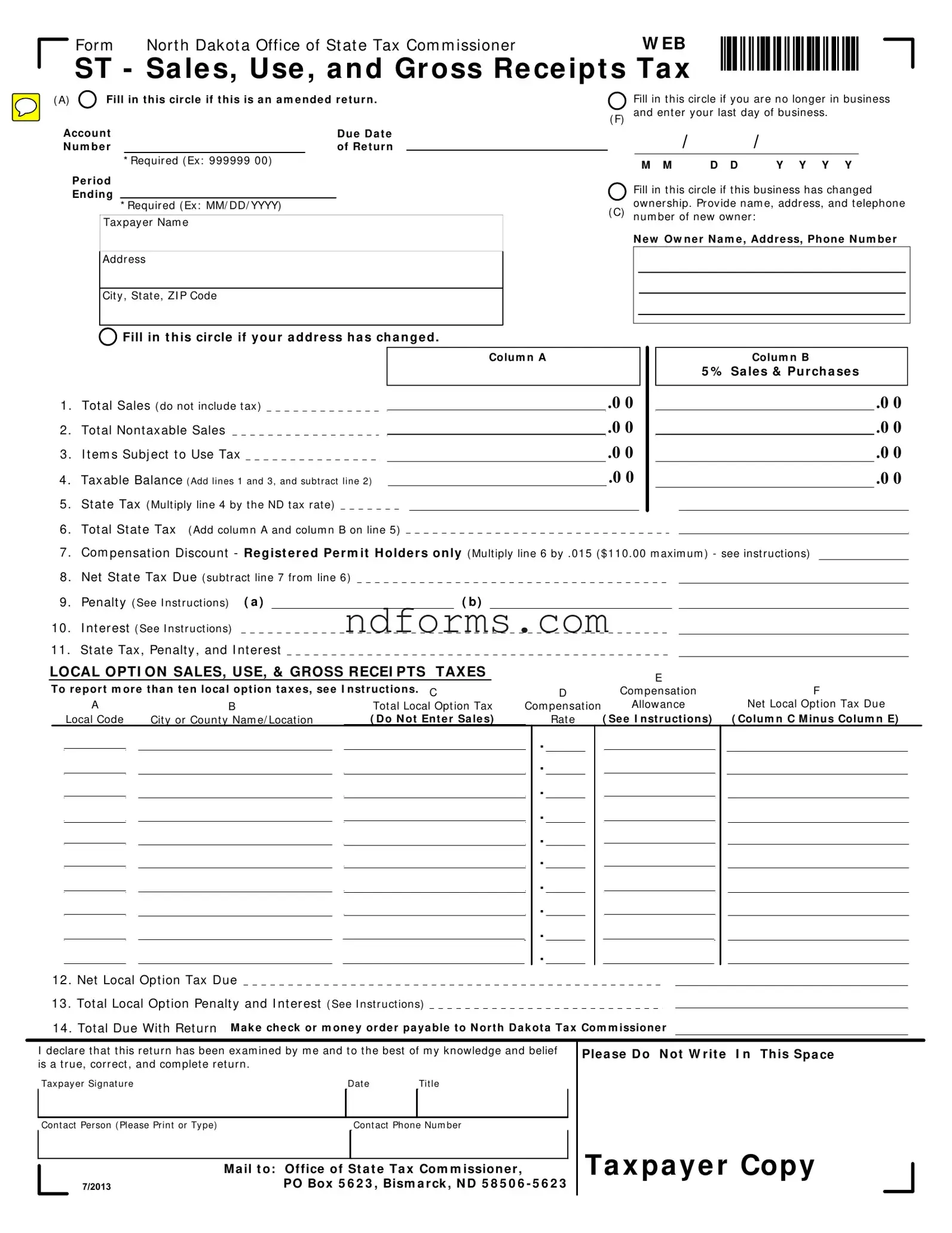 Printable Nd St Template