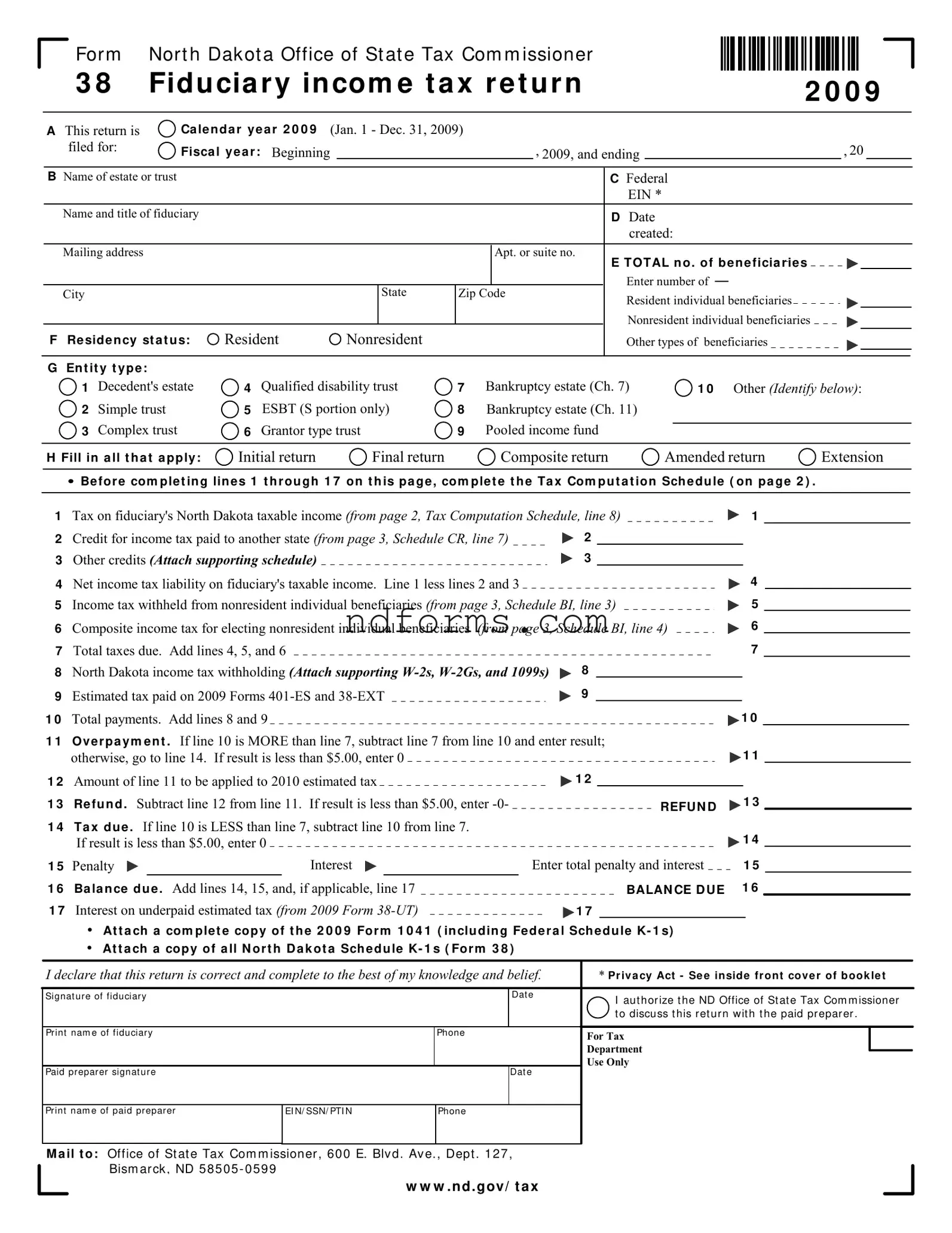Printable North Dakota 38 Template
