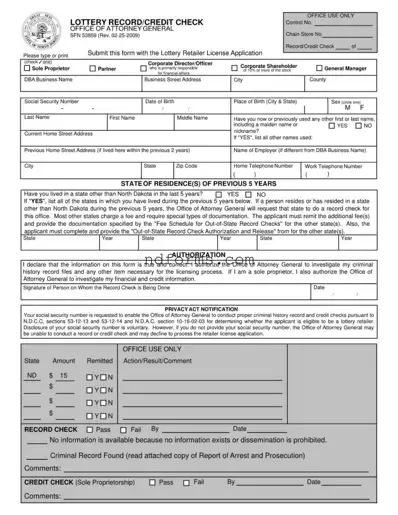 Printable Sfn 53859 North Dakota Template