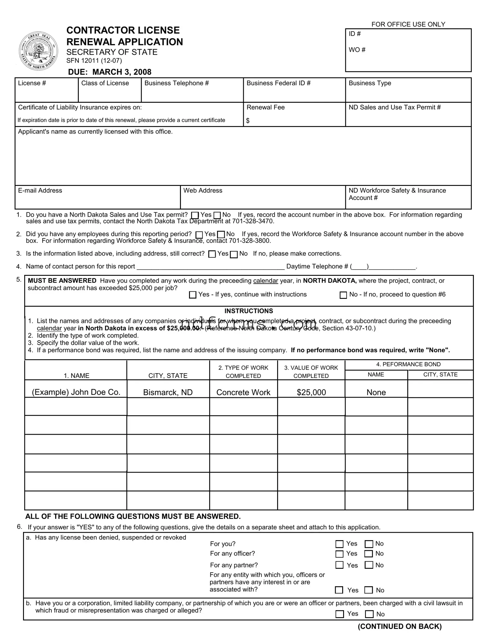 Printable Sfn 12011 Template