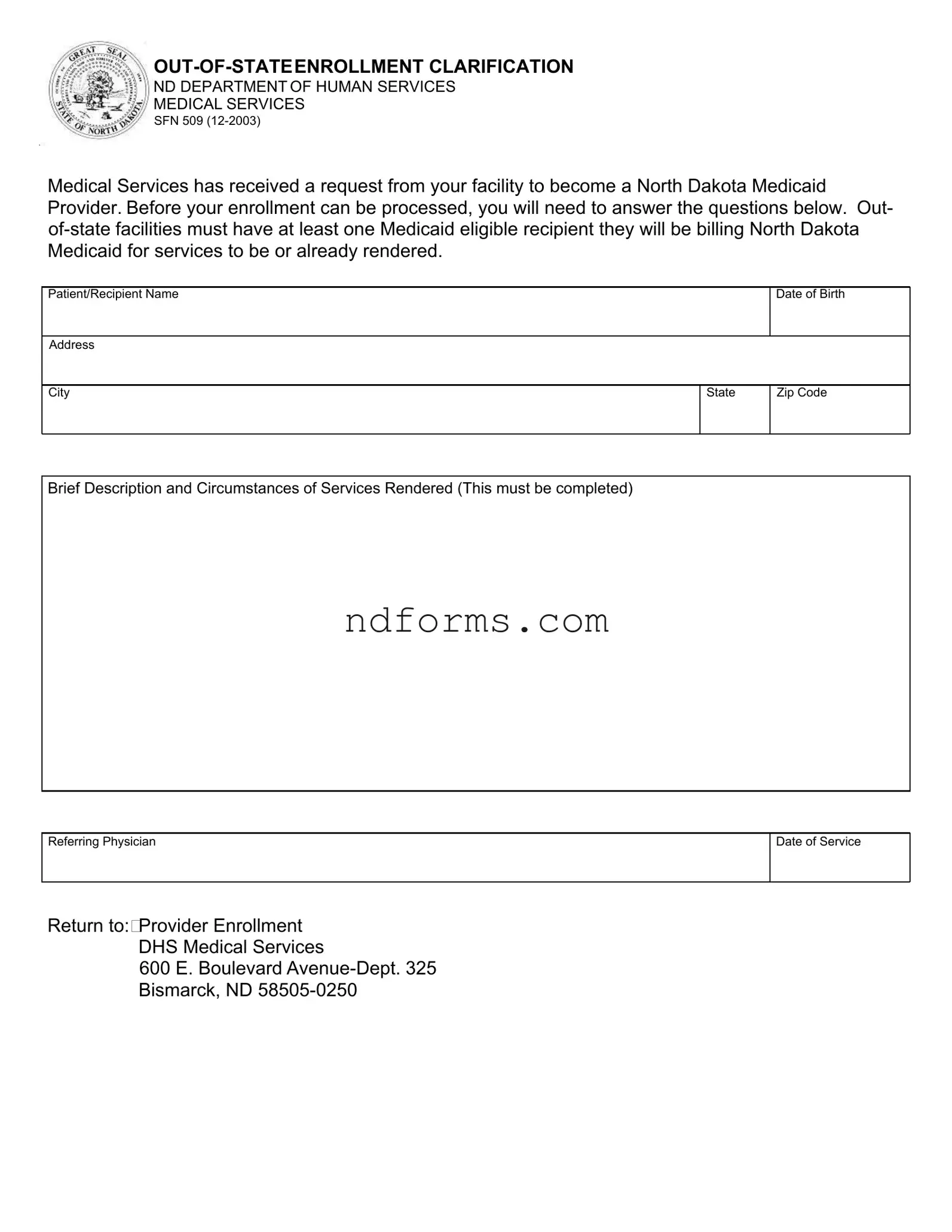 Printable Sfn 509 Template