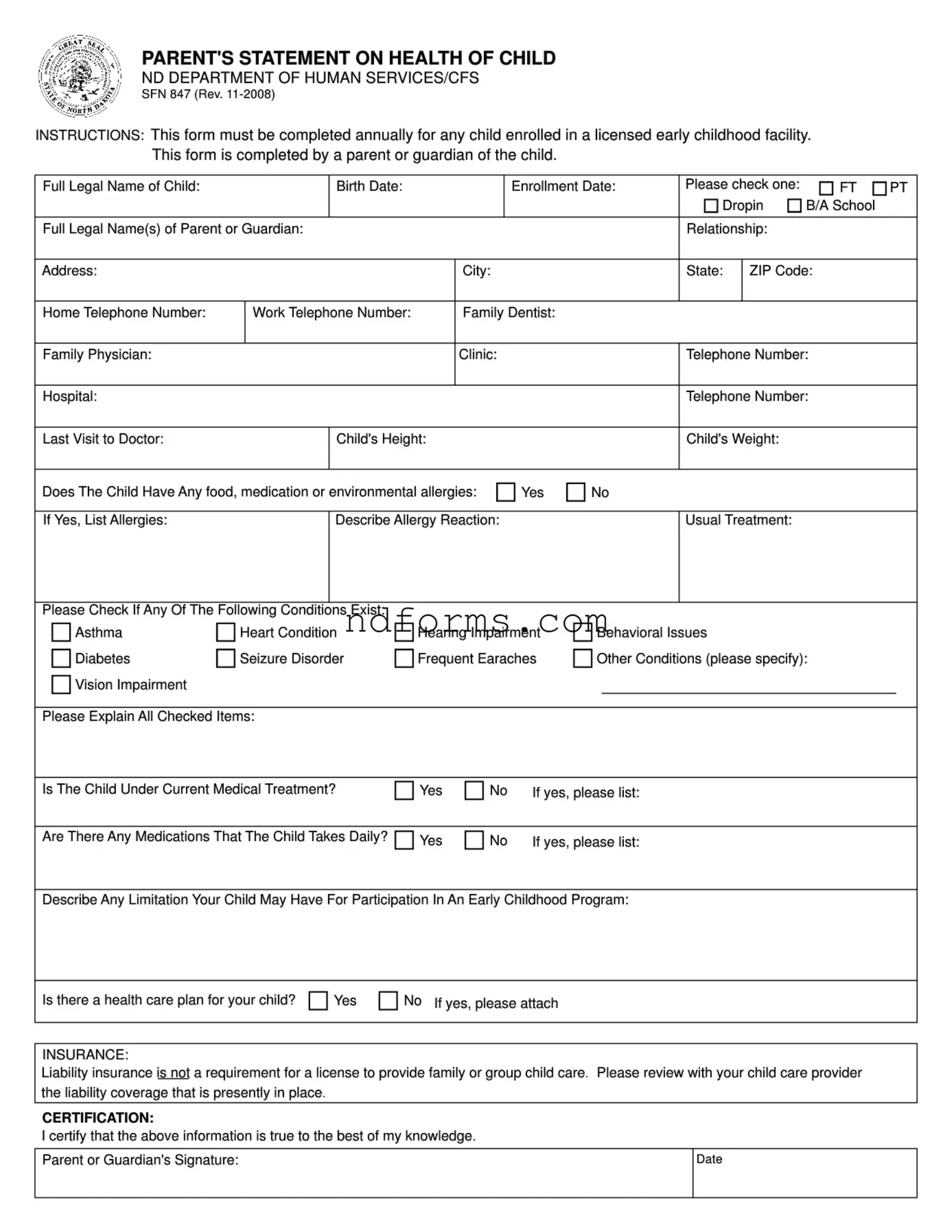 Printable Sfn 847 Template